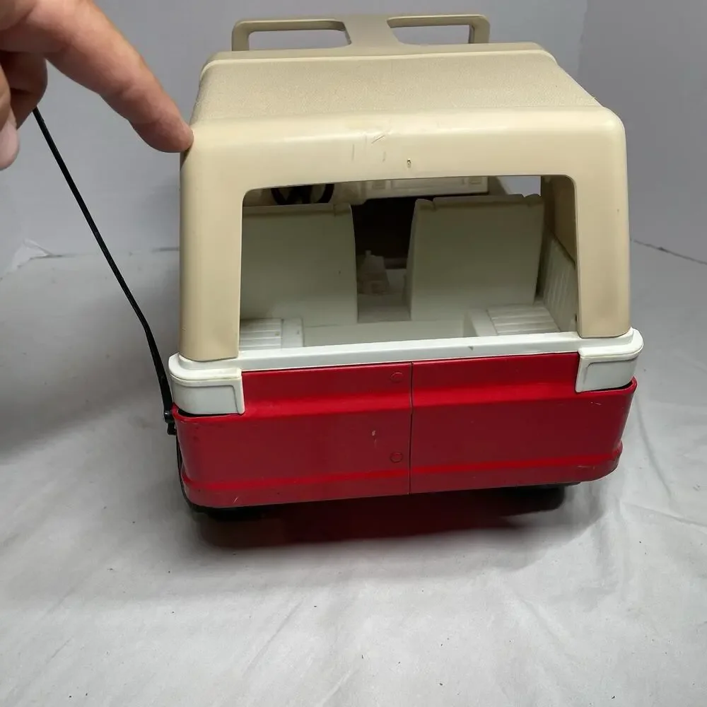 Vintage Tonka Bronco Blazer Jeep Red w/ White Top – Steel Body – 1970s Truck Toy